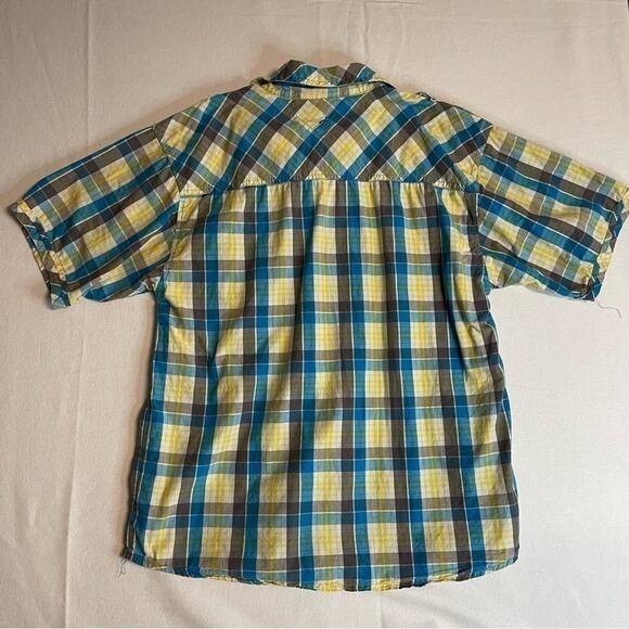 Rocawear Plaid Short Sleeve Button Down Shirt Boys Size 14 yellow blue - Picture 3 of 9